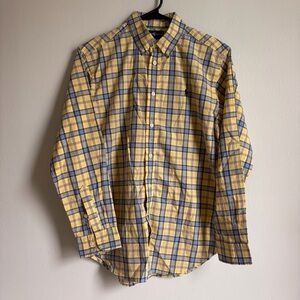 Ralph Lauren Yellow and Blue Checkered Men's Shirt